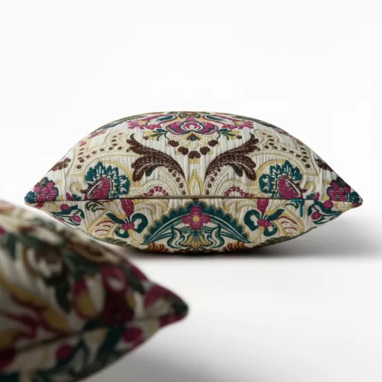 Luxury Dokuma Kabartmalı Dekorarif Kırlent Fermuarlı