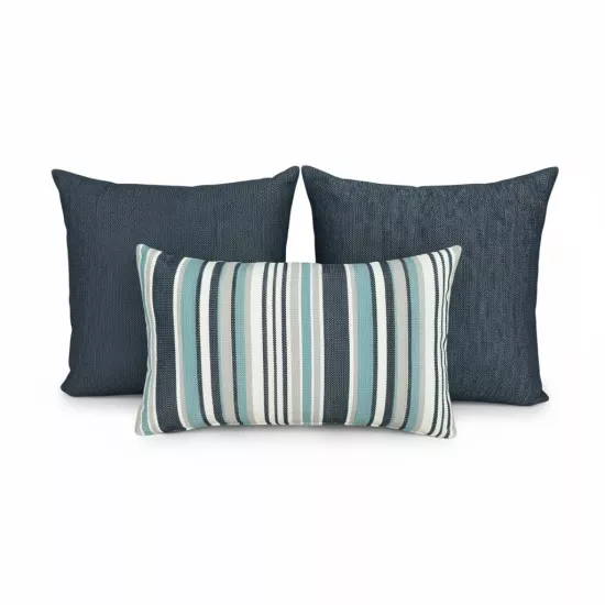 İndoor Outdoor Kırlent,Güneşe Dayanıklı Balkon Bahçe Marin Kırlent Kılıfı 3’lü Set