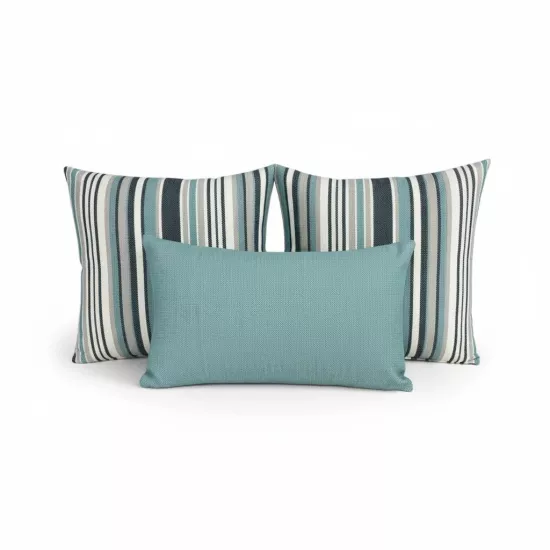 İndoor Outdoor Kırlent,Güneşe Dayanıklı Balkon Bahçe Marin Kırlent Kılıfı 3’lü Set
