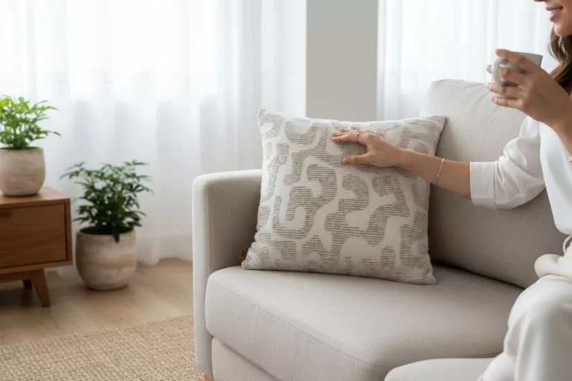 Modern Desenli Dokulu Kırlent Kılıfı ,Lüks Dekoratif Yastık Kılıfı ,Premium Tasarım