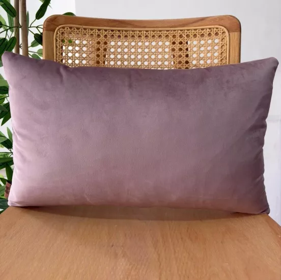 Luxury Soft Kadife Açık Lila Kırlent Kılıfı ,Yumuşak Dokulu, Şık& Modern