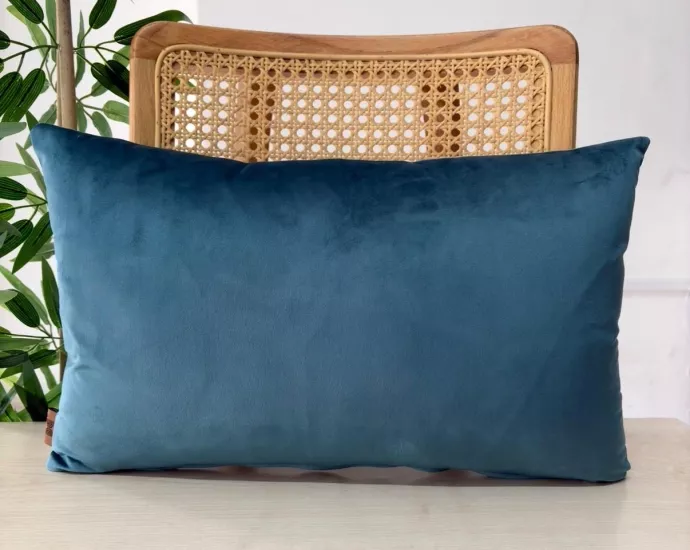 Luxury Soft Kadife Petrol Mavi Kırlent Kılıfı ,Yumuşak Dokulu, Şık& Modern