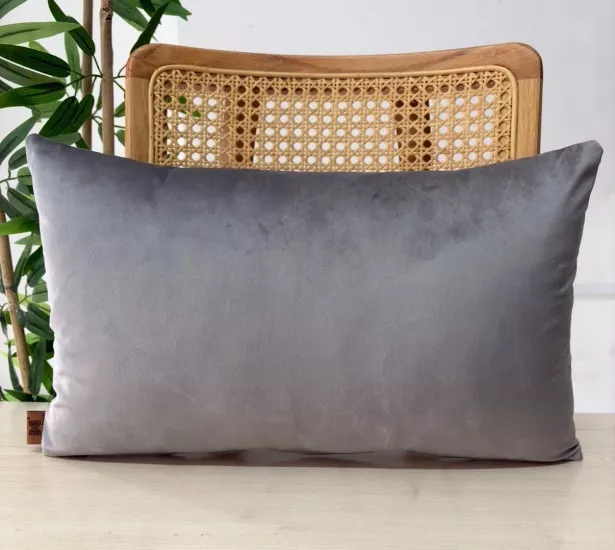 Luxury Soft Kadife Koyu Gri Kırlent Kılıfı ,Yumuşak Dokulu, Şık& Modern