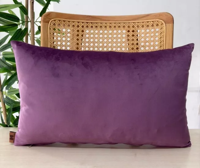 Luxury Soft Kadife Lila Rengi Kırlent Kılıfı ,Yumuşak Dokulu, Şık& Modern