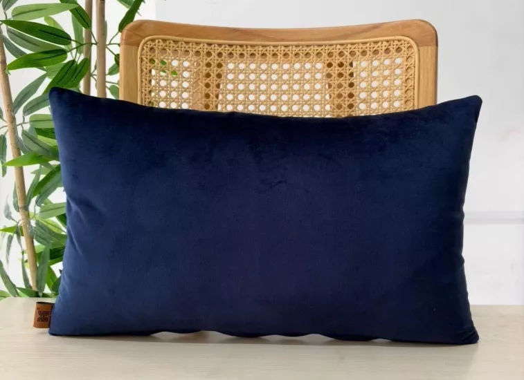 Luxury Soft Kadife Koyu Lacivert Kırlent Kılıfı ,Yumuşak Dokulu, Şık& Modern