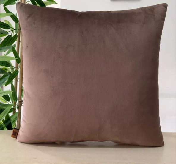 Luxury Soft Kadife Kahve Rengi Kırlent Kılıfı ,Yumuşak Dokulu, Şık& Modern