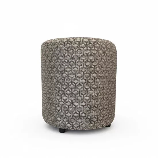Premium Keten Dokulu Antibakteriyel Tasarım Puf | Modern Geometrik Desenli