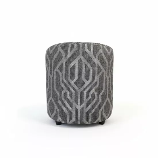 Premium Keten Dokulu Antibakteriyel Tasarım Puf | Modern Geometrik Desenli