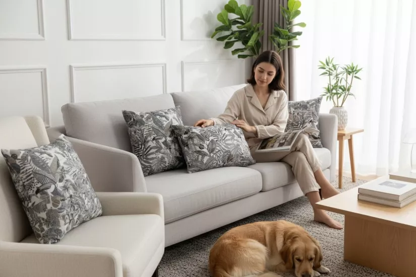 Dekoratif kırlent kılıfı,yüksek kaliteli dokuma kumaş,3’lü set