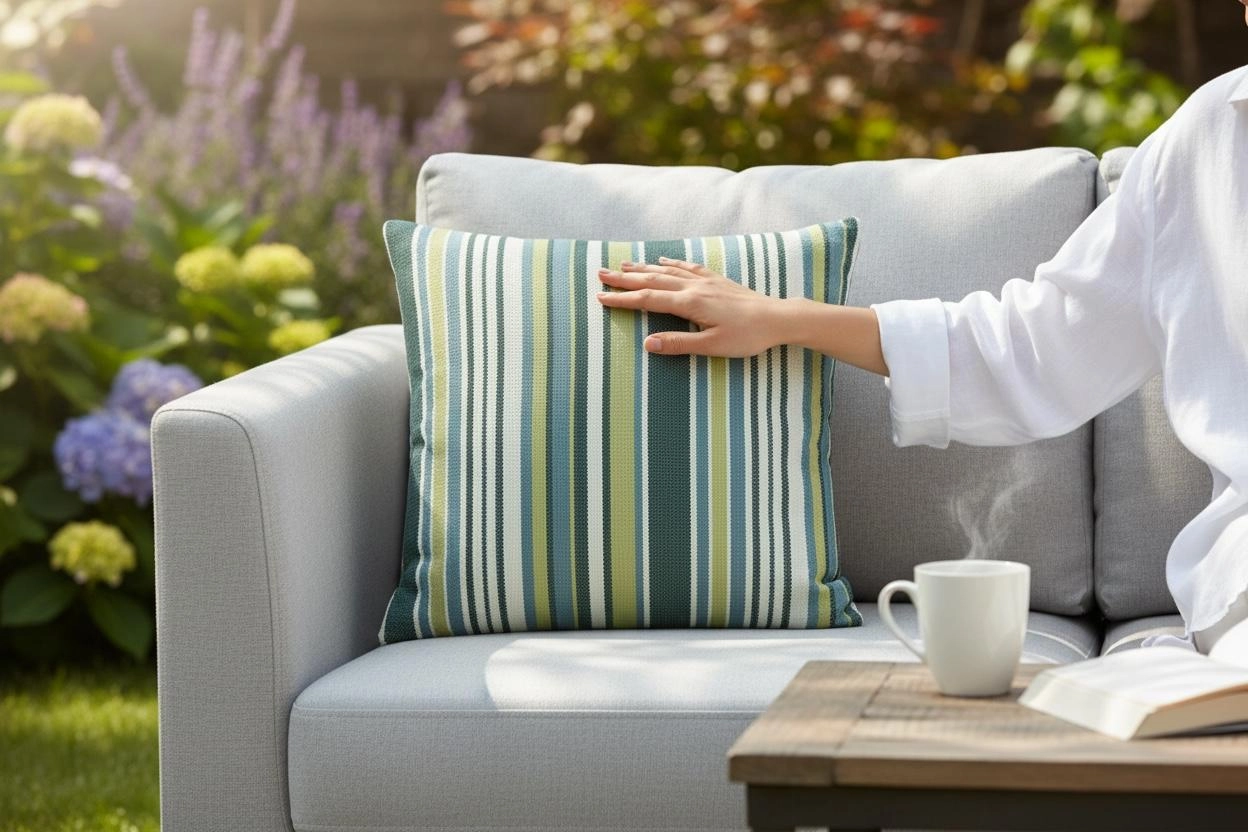 İndoor Outdoor Kırlent,Güneşe Dayanıklı Balkon Bahçe Marin Kırlent Kılıfı 3’lü Set