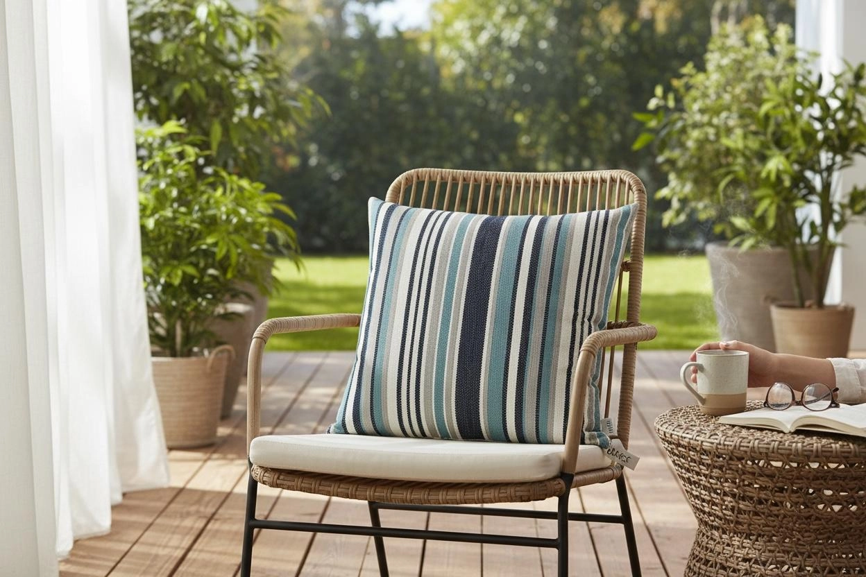 İndoor Outdoor Kırlent,Güneşe Dayanıklı Balkon Bahçe Marin Kırlent Kılıfı 3’lü Set