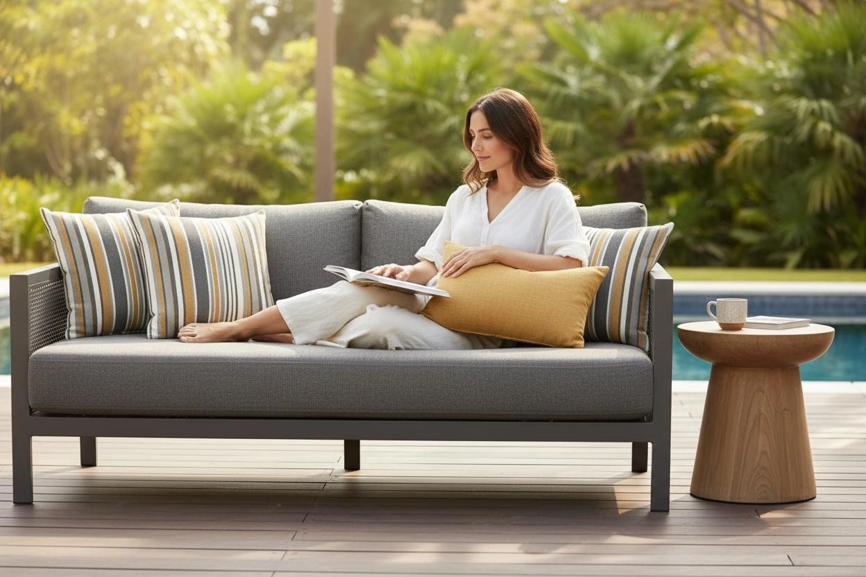 İndoor Outdoor Kırlent,Güneşe Dayanıklı Balkon Bahçe Marin Kırlent Kılıfı 3’lü Set