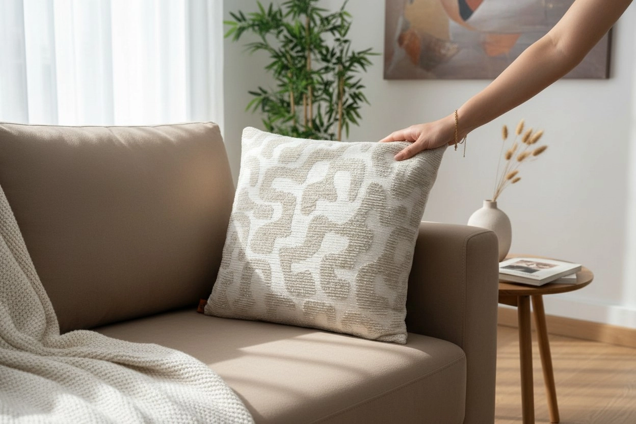 Modern Desenli Dokulu Kırlent Kılıfı ,Lüks Dekoratif Yastık Kılıfı ,Premium Tasarım